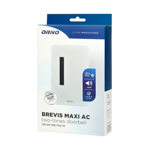 DZWONEK ELEKTROMECHANICZNY DWUTONOWY 230V BIAŁY BREVIS MAXI DZWONEK ELEKTROMECHANICZNY DWUTONOWY 230V BIAŁY BREVIS MAXI