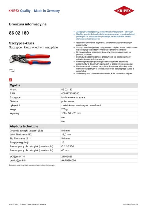 SZCZYPCE-KLUCZ 180MM SZCZYPCE-KLUCZ 180MM