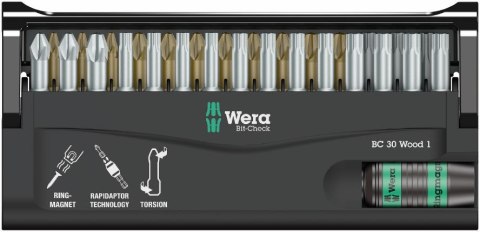 ZESTAW BITÓW BIT-CHECK 30 WOOD 1, 30 CZĘŚĆ ZESTAW BITÓW BIT-CHECK 30 WOOD 1, 30 CZĘŚĆ
