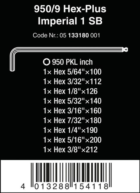 ZESTAW KLUCZY TRZPIENIOWYCH IMPERIAL Z KULKĄ HEX PLUS 9 CZ, ZESTAW KLUCZY TRZPIENIOWYCH IMPERIAL Z KULKĄ HEX PLUS 9 CZ,