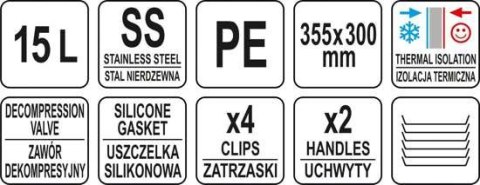 TERMOS TRANSPORTOWY OKRĄGŁY 15L. TERMOS TRANSPORTOWY OKRĄGŁY 15L.