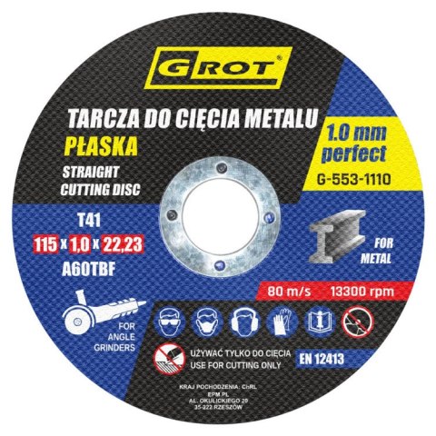 TARCZA PŁASKA T1A 115*1.0*22 KOMPLET 10 SZTUK TARCZA PŁASKA T1A 115*1.0*22 KOMPLET 10 SZTUK