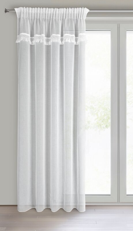 FIRANA GOTOWA KIRA 1 NA TAŚMIE 140 X 270 CM BIAŁY EUROFIRANY FIRANA GOTOWA KIRA 1 NA TAŚMIE 140 X 270 CM BIAŁY EUROFIRANY