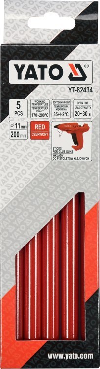 WKŁADY KLEJOWE 11,2X200MM 5SZT CZERWONE WKŁADY KLEJOWE 11,2X200MM 5SZT CZERWONE