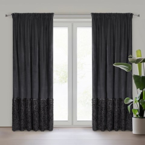 ZASŁONA GOTOWA MARION 2 NA TAŚMIE 140 X 270 CM CZARNY EUROFIRANY ZASŁONA GOTOWA MARION 2 NA TAŚMIE 140 X 270 CM CZARNY EUROFIRANY