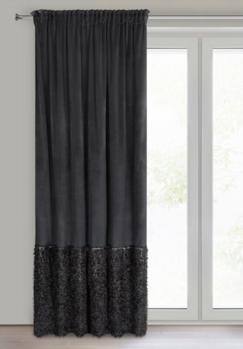 ZASŁONA GOTOWA MARION 2 NA TAŚMIE 140 X 270 CM CZARNY EUROFIRANY ZASŁONA GOTOWA MARION 2 NA TAŚMIE 140 X 270 CM CZARNY EUROFIRANY