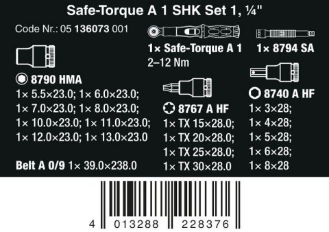 KLUCZ DYNAMOMETRYCZNY SAFE-TORQUE 1/4'', 2-12NM, 20CZ KLUCZ DYNAMOMETRYCZNY SAFE-TORQUE 1/4'', 2-12NM, 20CZ