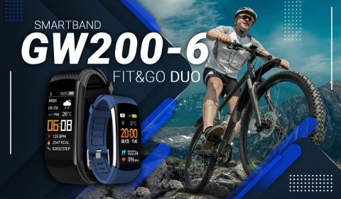 Smartband Giewont Fit&GO Duo GW200-6 - Black + Pasek Smart Navy Smartband Giewont Fit&GO Duo GW200-6 - Black + Pasek Smart Navy