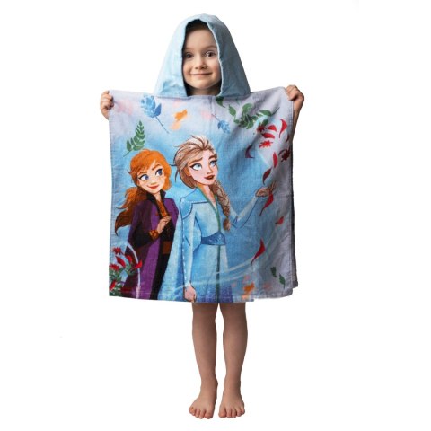 Ręcznik bawełniany ponczo z kapturem 50x115 Kraina Lodu Jerry Fabrics Ręcznik bawełniany ponczo z kapturem 50x115 Kraina Lodu Jerry Fabrics