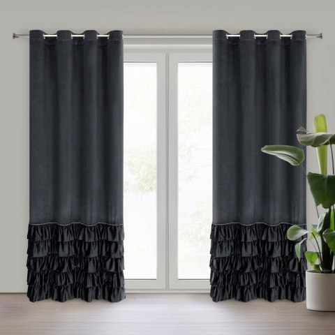 ZASŁONA GOTOWA CARLI 140 X 250 CM CZARNY EUROFIRANY ZASŁONA GOTOWA CARLI 140 X 250 CM CZARNY EUROFIRANY