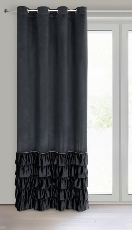 ZASŁONA GOTOWA CARLI 140 X 250 CM CZARNY EUROFIRANY ZASŁONA GOTOWA CARLI 140 X 250 CM CZARNY EUROFIRANY