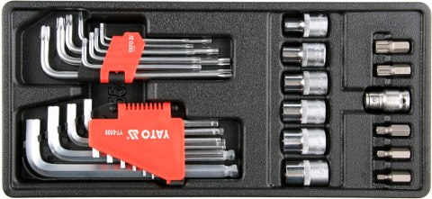 WKŁAD DO SZUFLADY KLUCZE HEX, TORX, NASADKI 31 CZĘŚCI WKŁAD DO SZUFLADY KLUCZE HEX, TORX, NASADKI 31 CZĘŚCI