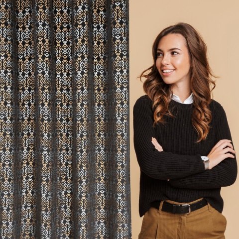 ZASŁONA GOTOWA LAURA 140 X 250 CM CZARNY EUROFIRANY ZASŁONA GOTOWA LAURA 140 X 250 CM CZARNY EUROFIRANY