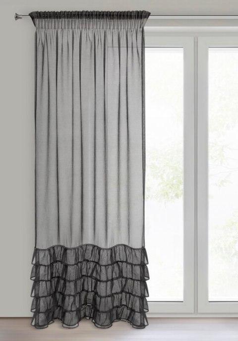 FIRANA GOTOWA CARLI NA TAŚMIE 140 X 250 CM CZARNY EUROFIRANY FIRANA GOTOWA CARLI NA TAŚMIE 140 X 250 CM CZARNY EUROFIRANY