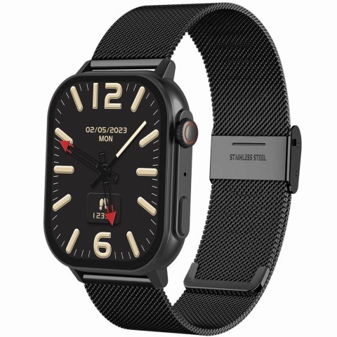 Smartwatch Gravity GT15-2 Pomarańczowy Pasek Silikonowy + Czarna Bransoleta Smartwatch Gravity GT15-2 Pomarańczowy Pasek Silikonowy + Czarna Bransoleta