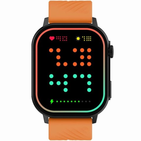 Smartwatch Gravity GT15-2 Pomarańczowy Pasek Silikonowy + Czarna Bransoleta Smartwatch Gravity GT15-2 Pomarańczowy Pasek Silikonowy + Czarna Bransoleta