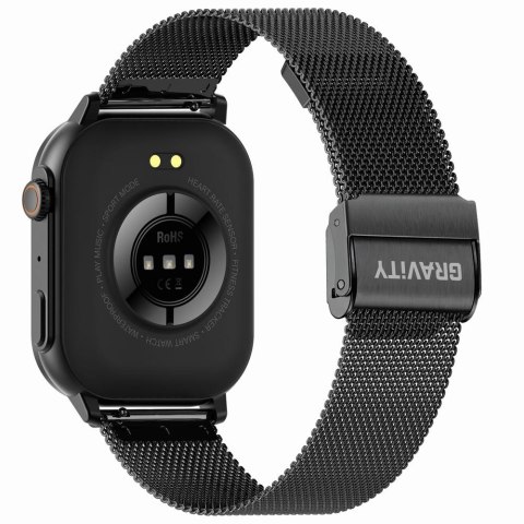 Smartwatch Gravity GT15-2 Pomarańczowy Pasek Silikonowy + Czarna Bransoleta Smartwatch Gravity GT15-2 Pomarańczowy Pasek Silikonowy + Czarna Bransoleta