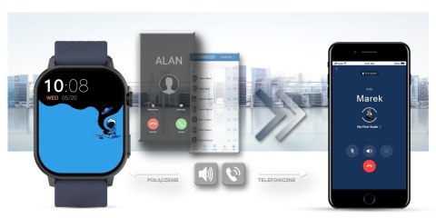Smartwatch Gravity GT15-4 Niebieski Pasek Silikonowy + Tytanowa Bransoleta Smartwatch Gravity GT15-4 Niebieski Pasek Silikonowy + Tytanowa Bransoleta
