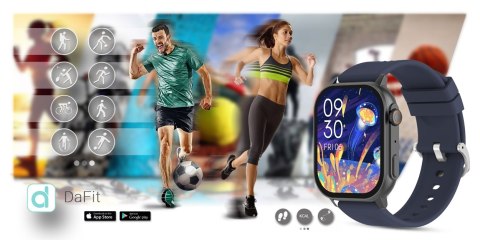 Smartwatch Gravity GT15-4 Niebieski Pasek Silikonowy + Tytanowa Bransoleta Smartwatch Gravity GT15-4 Niebieski Pasek Silikonowy + Tytanowa Bransoleta