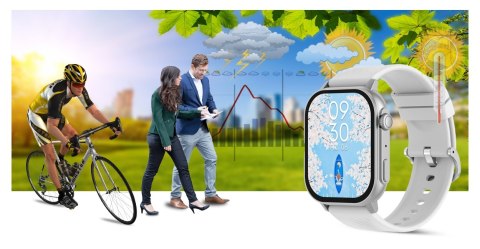 Smartwatch Gravity GT15-8 Szary Pasek Silikonowy + Srebrna Bransoleta Smartwatch Gravity GT15-8 Szary Pasek Silikonowy + Srebrna Bransoleta