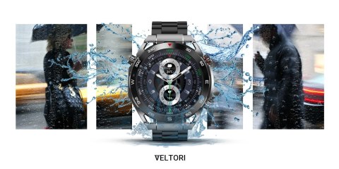 Smartwatch Veltori VT100-1 + Czarny Pasek Silikonowy + Czarny Eko Skóra Smartwatch Veltori VT100-1 + Czarny Pasek Silikonowy + Czarny Eko Skóra