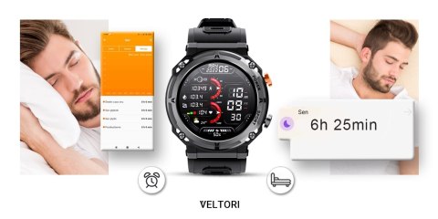 Smartwatch Veltori VT130-1 Czarny Pasek Silikonowy Smartwatch Veltori VT130-1 Czarny Pasek Silikonowy