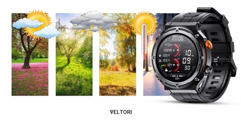 Smartwatch Veltori VT130-1 Czarny Pasek Silikonowy Smartwatch Veltori VT130-1 Czarny Pasek Silikonowy