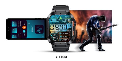 Smartwatch Veltori VT200-1 Czarny Pasek Silikonowy Smartwatch Veltori VT200-1 Czarny Pasek Silikonowy