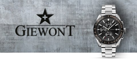 Zegarek Męski Giewont PrimeChrono GW8620-1 Chronograf Silver/Black Zegarek Męski Giewont PrimeChrono GW8620-1 Chronograf Silver/Black