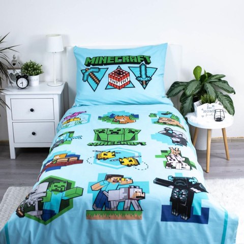 Pościel bawełna 140x200+70x90 Minecraft jasy niebieski Jerry Fabrics Pościel bawełna 140x200+70x90 Minecraft jasy niebieski Jerry Fabrics