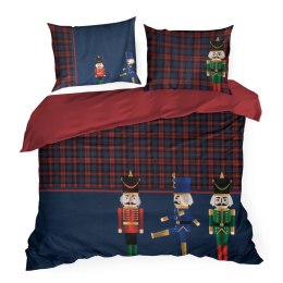 KOMPLET POŚCIELI ŚWIATECZNEJ PETER03 220 X 200 CM GRANATOWY EUROFIRANY