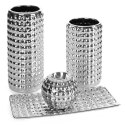 WAZON DEKORACYJNY LEONA (2) FI 11 X 25 CM SREBRNY EUROFIRANY