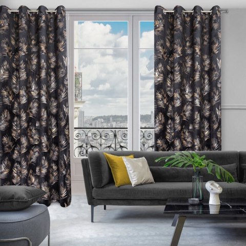 ZASŁONA GOTOWA GLORIA2 140 X 250 CM CZARNY EUROFIRANY ZASŁONA GOTOWA GLORIA2 140 X 250 CM CZARNY EUROFIRANY