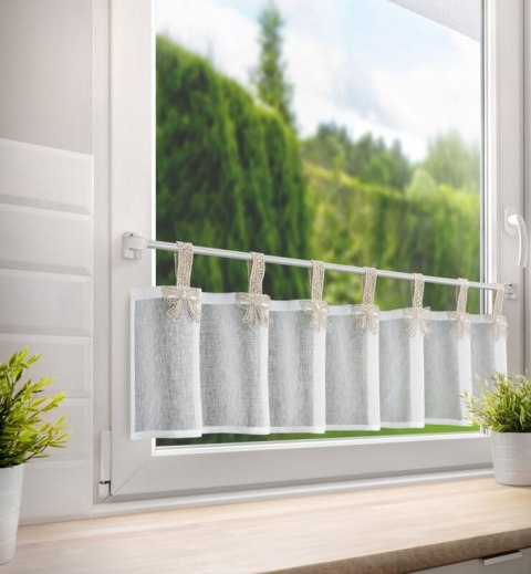 FIRANA GOTOWA MELISA NA SZELKACH 150 X 30 CM BIAŁY EUROFIRANY FIRANA GOTOWA MELISA NA SZELKACH 150 X 30 CM BIAŁY EUROFIRANY