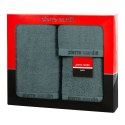 KOMPLET RĘCZNIKÓW 3 SZT EVI 40 X 34 X 9 CM CIEMNOMIĘTOWY EUROFIRANY