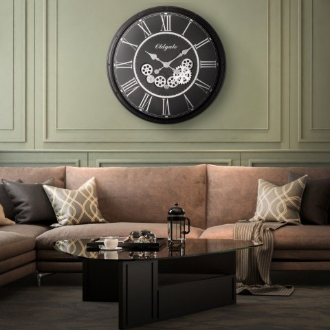 ZEGAR DEKORACYJNY 87 O 72 X 8 CM CZARNY EUROFIRANY ZEGAR DEKORACYJNY 87 O 72 X 8 CM CZARNY EUROFIRANY