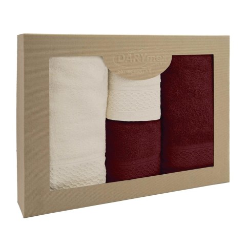 Ręcznik D Bawełna 100% Solano Ecru + Bordo (P) 2x50x90+2x70x140 kpl. Darymex Ręcznik D Bawełna 100% Solano Ecru + Bordo (P) 2x50x90+2x70x140 kpl. Darymex