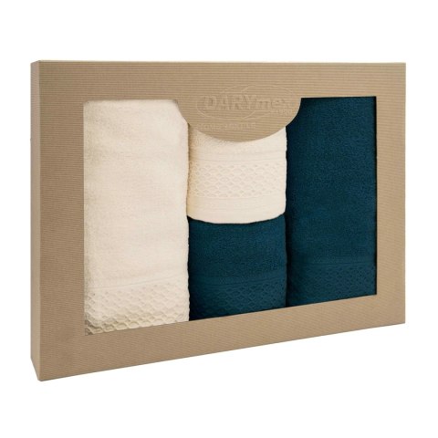 Ręcznik D Bawełna 100% Solano Ecru + Granat (P) 2x50x90+2x70x140 kpl. Darymex Ręcznik D Bawełna 100% Solano Ecru + Granat (P) 2x50x90+2x70x140 kpl. Darymex