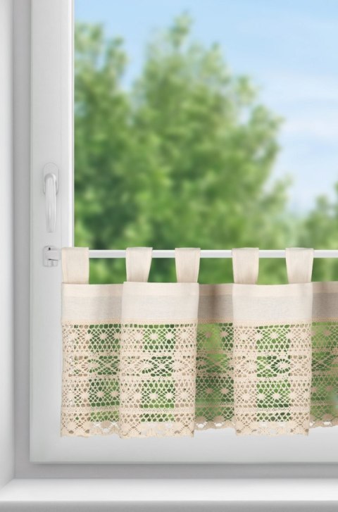FIRANA GOTOWA MADDELINE NA SZELKACH 150 X 35 CM JASNOBEŻOWY EUROFIRANY FIRANA GOTOWA MADDELINE NA SZELKACH 150 X 35 CM JASNOBEŻOWY EUROFIRANY