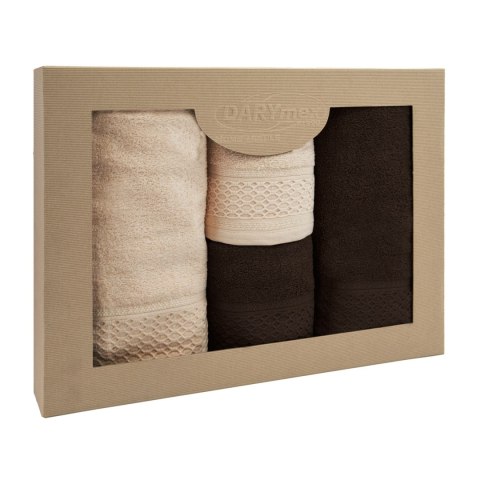 Ręcznik D Bawełna 100% Solano Cappuccino + Ciemny Brąz (P) 2x50x90+2x70x140 kpl. Darymex Ręcznik D Bawełna 100% Solano Cappuccino + Ciemny Brąz (P) 2x50x90+2x70x140 kpl. Darymex