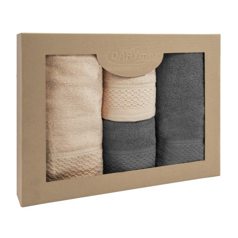 Ręcznik D Bawełna 100% Solano Cappuccino + Ciemny Popiel (P) 2x50x90+2x70x140 kpl. Darymex Ręcznik D Bawełna 100% Solano Cappuccino + Ciemny Popiel (P) 2x50x90+2x70x140 kpl. Darymex