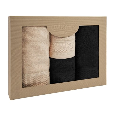 Ręcznik D Bawełna 100% Solano Cappuccino + Czarny (P) 2x50x90+2x70x140 kpl. Darymex Ręcznik D Bawełna 100% Solano Cappuccino + Czarny (P) 2x50x90+2x70x140 kpl. Darymex