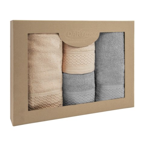 Ręcznik D Bawełna 100% Solano Cappuccino + Jasny Popiel (P) 2x50x90+2x70x140 kpl. Darymex Ręcznik D Bawełna 100% Solano Cappuccino + Jasny Popiel (P) 2x50x90+2x70x140 kpl. Darymex