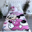 Koc flanelowy 100x150 Myszka Minnie róż (coral) Jerry Fabrics