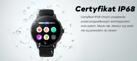 Smartwatch Damski GRAVITY GT12-2 Granatowy Pasek Silikonowy + Czarna Bransoleta Smartwatch Damski GRAVITY GT12-2 Granatowy Pasek Silikonowy + Czarna Bransoleta