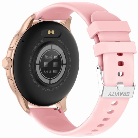 Smartwatch Damski GRAVITY GT12-3 Różowy Pasek Silikonowy + Bransoleta Różowe Złoto Smartwatch Damski GRAVITY GT12-3 Różowy Pasek Silikonowy + Bransoleta Różowe Złoto