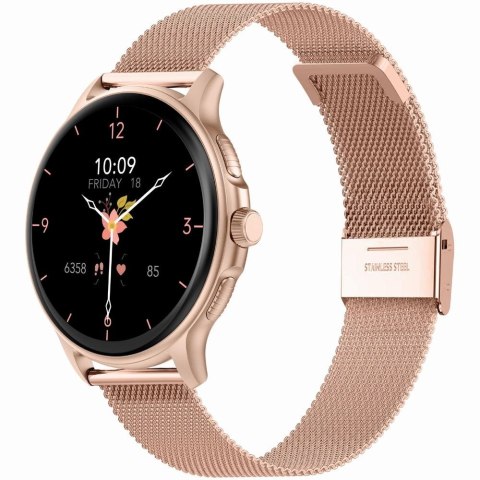 Smartwatch Damski GRAVITY GT12-4 Czarny Pasek Silikonowy + Bransoleta Różowe Złoto Smartwatch Damski GRAVITY GT12-4 Czarny Pasek Silikonowy + Bransoleta Różowe Złoto