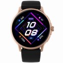 Smartwatch Damski GRAVITY GT12-4 Czarny Pasek Silikonowy + Bransoleta Różowe Złoto