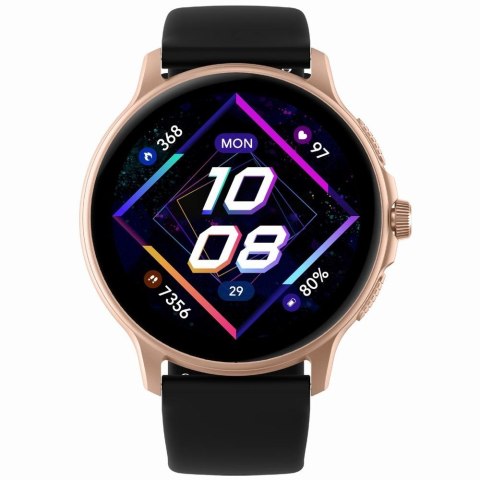 Smartwatch Damski GRAVITY GT12-4 Czarny Pasek Silikonowy + Bransoleta Różowe Złoto Smartwatch Damski GRAVITY GT12-4 Czarny Pasek Silikonowy + Bransoleta Różowe Złoto