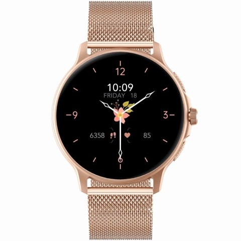 Smartwatch Damski GRAVITY GT12-4 Czarny Pasek Silikonowy + Bransoleta Różowe Złoto Smartwatch Damski GRAVITY GT12-4 Czarny Pasek Silikonowy + Bransoleta Różowe Złoto